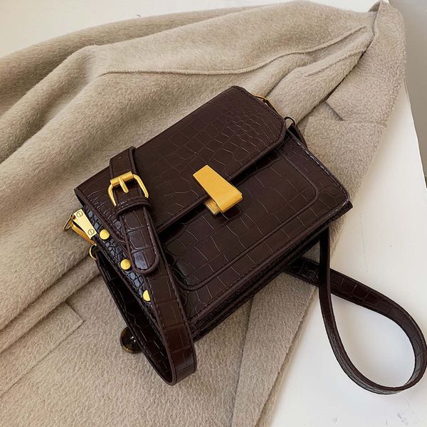 

fairy bag 2020 new net red shoulder bag crocodile pattern messenger female wild ins texture small square