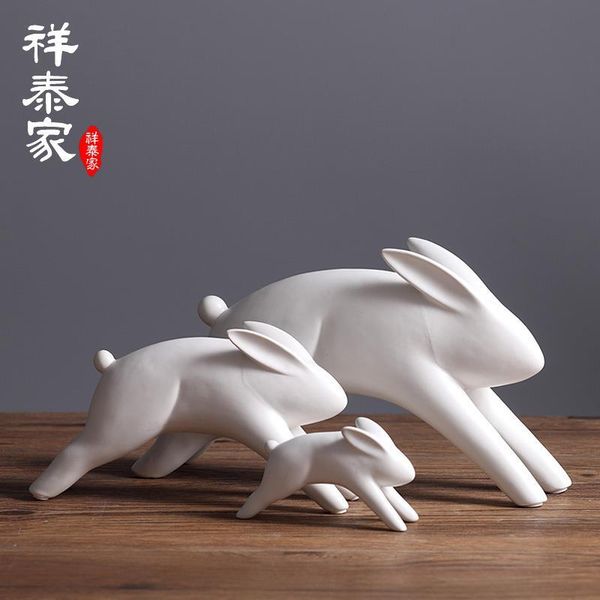 

modern simple ceramic crafts rabbit decoration northern european-style home decoration living room tv cabinet decoration