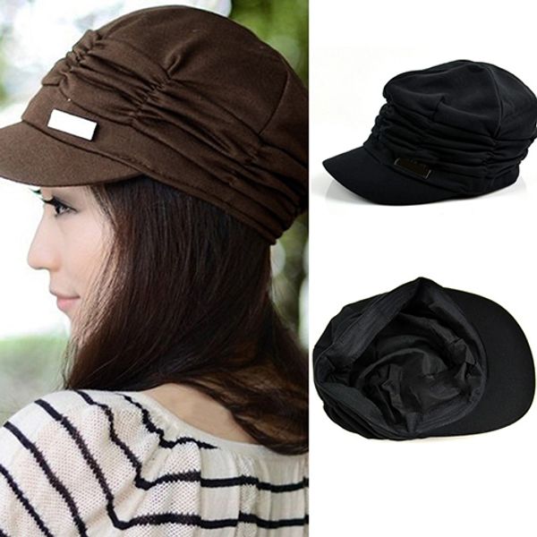 

women fashion pleated peaked cap hat casual s travel sunhat, Blue;gray