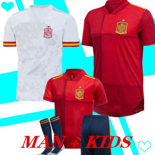 

2020 spain jersey home away soccer jersey 2019 paco alcacer asensio morata isco iniesta saul man and kids kit sports football shirt, Black