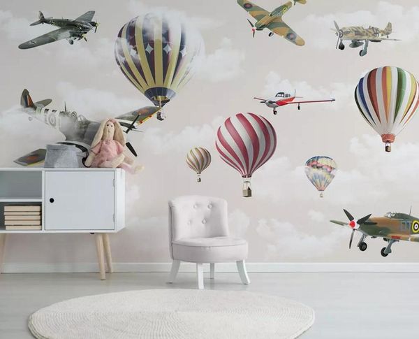 

self-adhesive] 3d air balloon and plane 184440 wall paper mural wall print decal murals