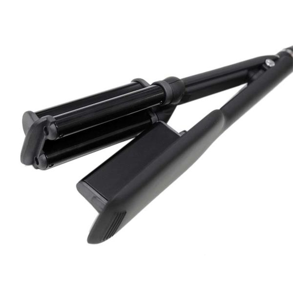

new 32mm deep wave hair curling irons ceramic triple barrel big wave curlers big corrugated hair curler us plug