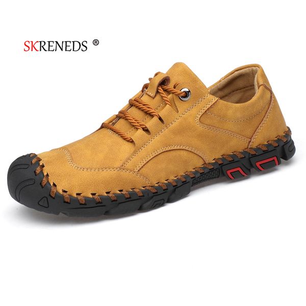 

skreneds new comfortable mens casual shoes men shoes quality leather men flats moccasins big size 38-48, Black