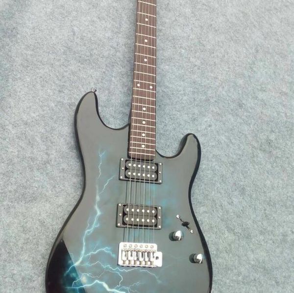 

electric guitar s t white black lightning / double pickup / color is complete, can be customized according to requirements