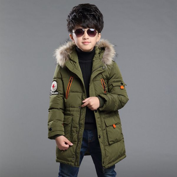 

boys jackets winter thicken big boy coat 2019 new kids children's clothing long outerwear plus velvet trench coat 6-16y, Blue;gray