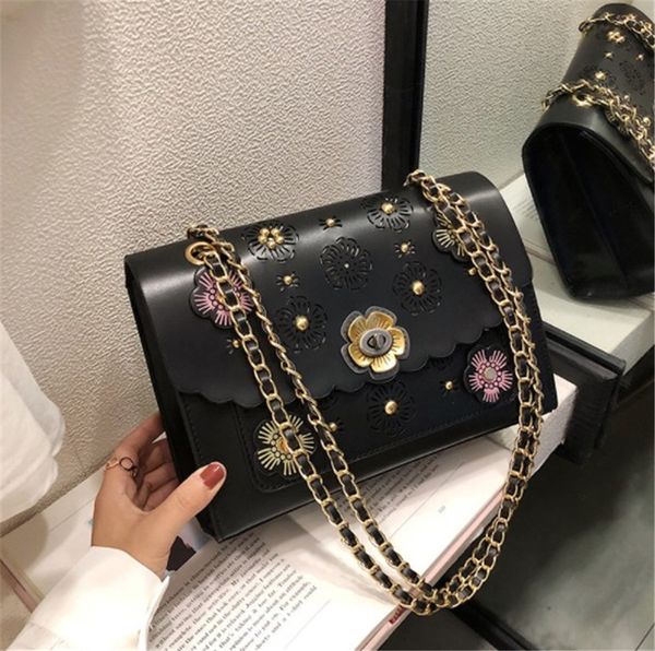 

luxury designer shoulder bag designer handbag women's handbag new fashion messenger bag with all kinds of chains one shoulder hollow fl