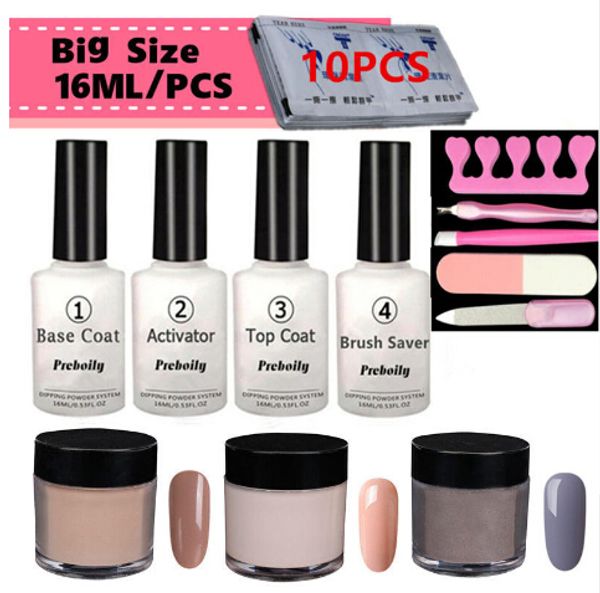 

13-in-one high gloss finish set dipping nails 10g/pcs dipping 16ml nail polish kit dip for nail salon, Silver;gold