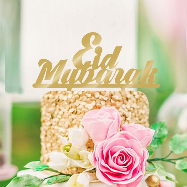 

cake er islamic eid mubarak exquisite acrylic party gold, black craft favor