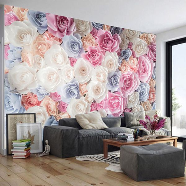 Wallpaper Modern Romantic Flower Sea Flower Mural Living Room Bedroom Wedding House Backdrop Wall Home Decor Wall Paper 3d Free Wallpapers 4 Desktop