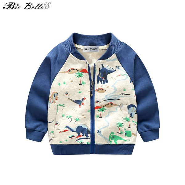 

fashion children sweatshirts boys girls new cartoon autumn spring jcaket baby kids long sleeve dinosaur casual kintwear outfits, Blue;gray