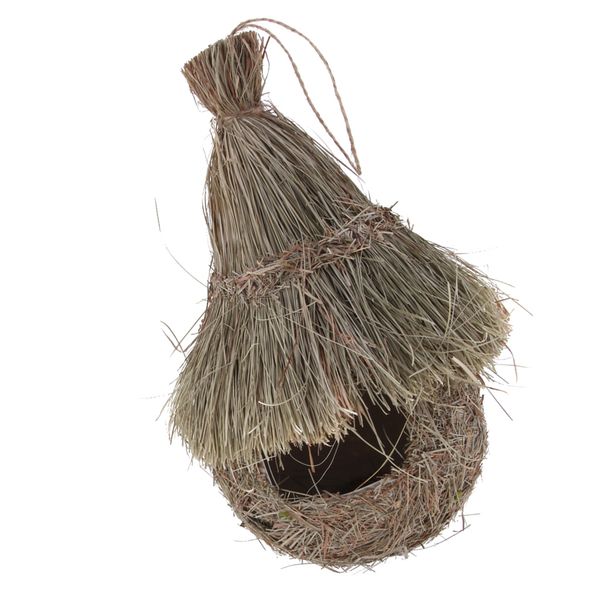 

natural hanging grass nest pet bird house straw birds nest hatch rest hut