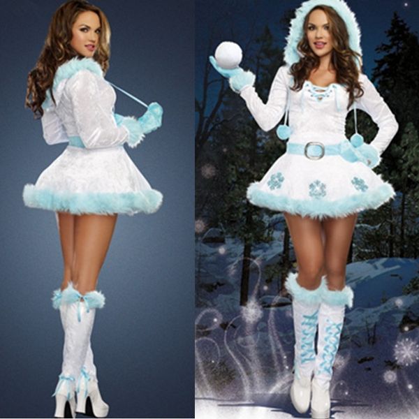 

girl christmas dresses new year xmas female party dress deluxe women dreamy snow maiden xmas cosplay costumes, Black;red