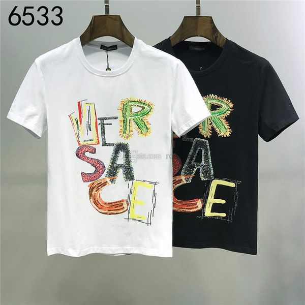 

mens versace дизайнерская мода европейский и американский стиль 2020 новое поступление высокое качество медуза одежда мужские футболки печат, White;black