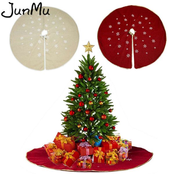 

48inch burlap snowflake christmas tree skirt christmas decorations for home xmas tree skirt event party supplies