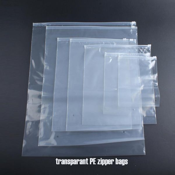 

transparent clothing storage packaging zipper plastic bag clear reusable garment package dress self seal bag