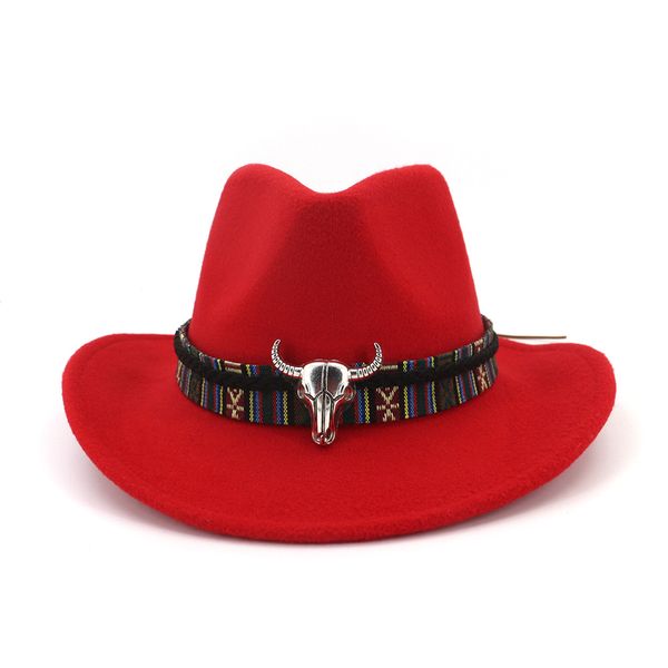 

2019 fashion design women warm winter wool belt fedora cap wide brim cowboy hat new ad0784, Blue;gray