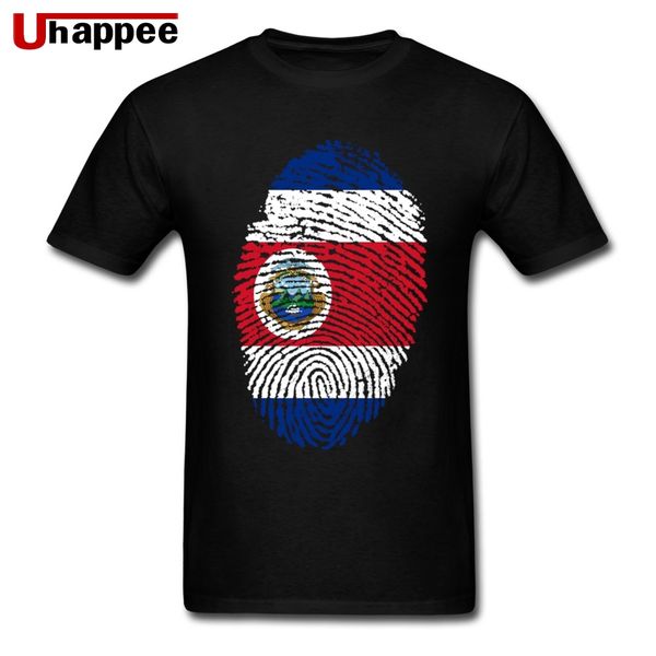 

costa rica flag fingerprint t shirt for teenagers 1980s tshirt crew neck brands designer merchandise valentines day, White;black