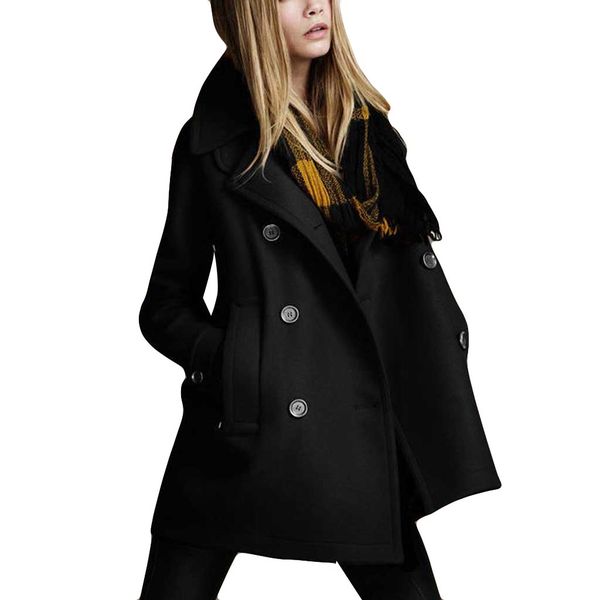 

2019 fashion women warm jacket solid color cardigan cotton lattice button blouse loose long sleeve casual pencil pocket jacket, Black
