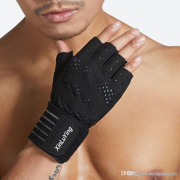 

бесплатная доставка оборудование наручи фитнес перчатка обучение запястья профессиональных половина палец упражнение гантели велосипед анти, Black