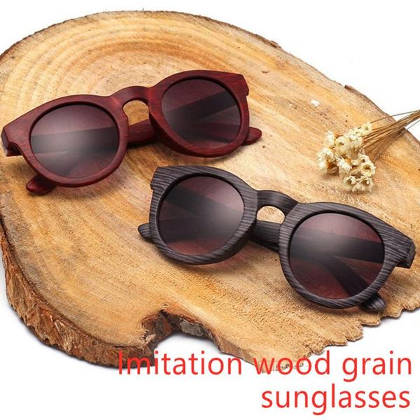 

2019 new mens women imitation wood grain sunglasses vintage eyewear rivets coating glasses brown frames male female sun glasses