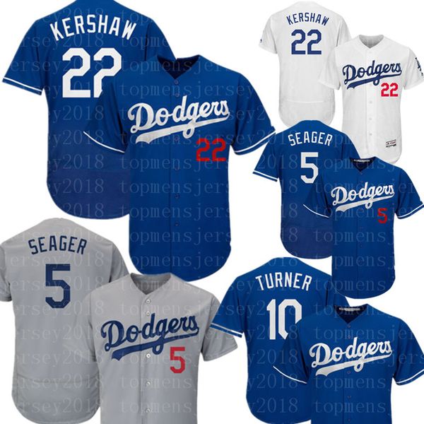 

35 Cody Bellinger Los Angeles Men's Dodgers Jersey 22 Clayton Kershaw 5 Corey Seager 10 Turner 8 Machado Baseball topshop