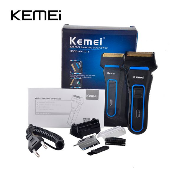 

kemei km- men's cordless electric trimmer rechargeable shaver razor reciprocating double groomer wet and dry use