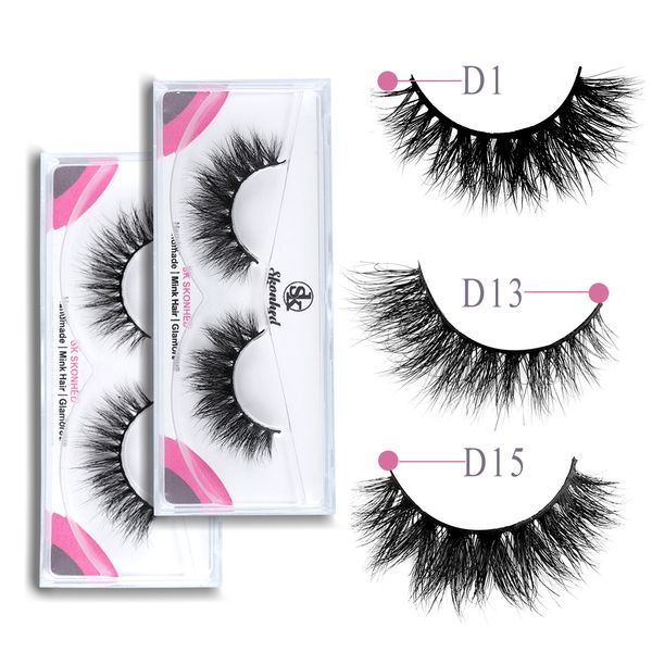 

natural 3d mink hair false eyelashes handmade thick long full volume fake eye lashes extension makeup tools 12 styles