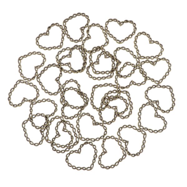 

30pcs love heart charm pendant round dainty dangle crafting accessories for necklace bracelet anklet jewelry diy making, Golden;white