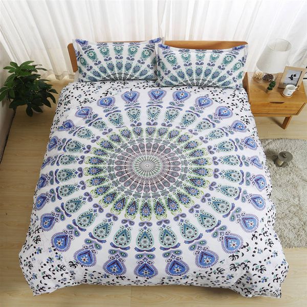 Bohemian Indian Style Bedding Set Single Double King Size 2 White