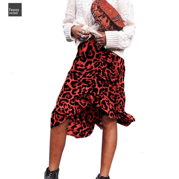 

leopard длинных юбок женщин высокой талия юбка юбка женского офис сборка животные печать женщины лето красной 2019 повседневной, Black