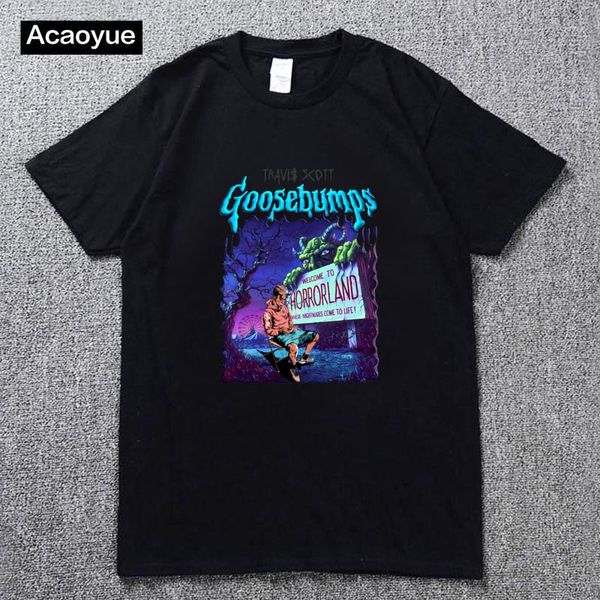

TRAVIS SCOTT Goosebumps Night of the Living Dummy 2 Men's and women's T-Shirt Tees Clothing summer hip hop top cotton t-shirt