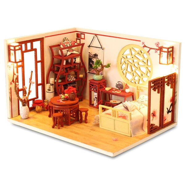 

kids toys diy dollhouse assemble wooden miniaturas doll house furniture miniature dollhouse puzzle educational toys for children y200413