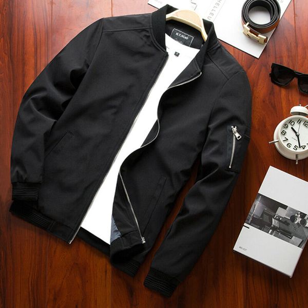 

men solid pattern type jackets casual style loose conventional cuff style zipper closure regular clothing length, Black;brown