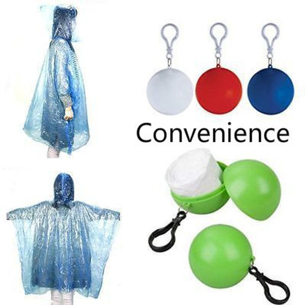 

bpraincoat disposable portable rain jacket poncho keyring ball raincoats syyy59, Red;brown