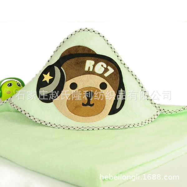 

selling infants pure cotton baby's blanket hooded embroidered bath towel cloak newborns blankets baby's bag is, Black;brown