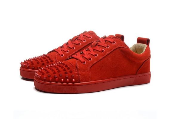 

new men women designer black spiked toe sneakers,famous brand red bottom designer mens luxury genuine leather flats sports shoes 0803000