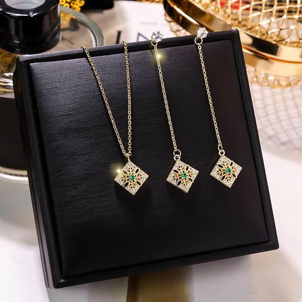 

fashion square necklace and earrings for women 2019 new gold color simple jewelry sets birthday gifts, Silver