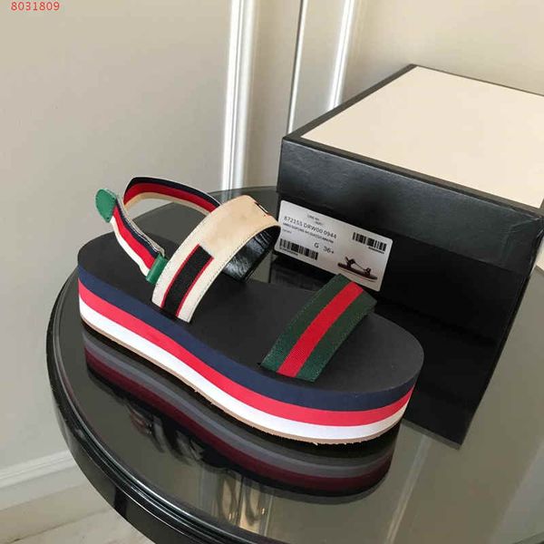 

2019 late t rainbow erie thick oled andal imported muffin bottom fa hion expo ed toe comfortable lip wedge female andal