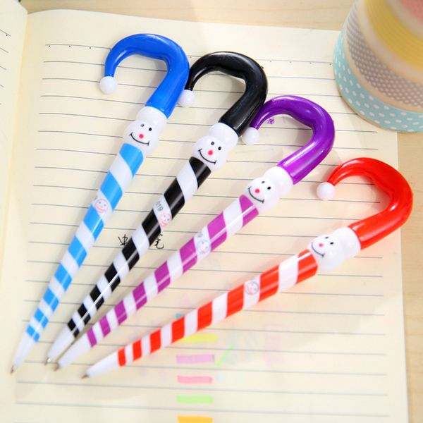 

20 pcs creative snowman umbrella shape ballpoint pen kawaii stationery canetas material escolar school supplies, Blue;orange