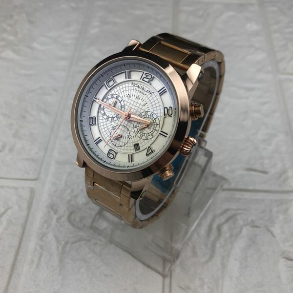 

2018 Luxury high quality chronograph Mens AAA brand military Stainless Steel Quartz Watch Automatic auto date Men Dress Wristwatches