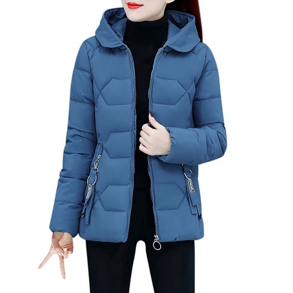 

parka women 2019 winter women coats hooded coats female parka zipper thick padded warm winter female outwear manteau femme, Black