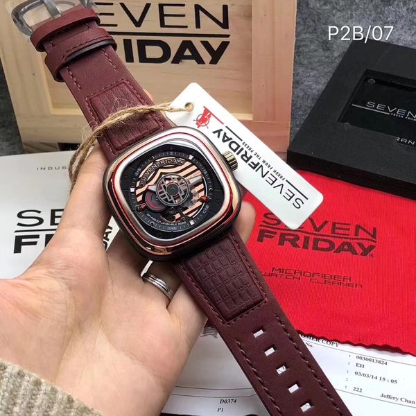 Hot Sell 2023 Новейшая мода Seven Friday Watch Brand Brand Wuman Watch P2B/07 Men Auto Mechanical Watch