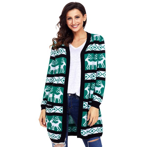 

female sweaters autumn and winter basic women sweaters computer knitted open stitch solid big pockets long v-neck, White;black