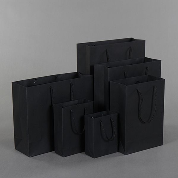 

black simple paper gift bag kraft paper bags candy box wedding christmas birthday party gift packing reusable bags