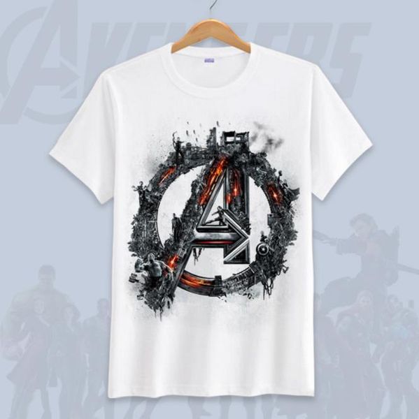 

avengers endgame summer mens tshirts cartoon 3d print short sleeve colorful marvel fashion tees, White;black