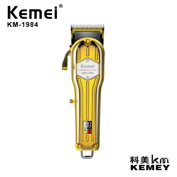 

kemei new product km-1984 adjustable carbon steel cutter electric hair clipper rechargeable noise reduction hair clipper