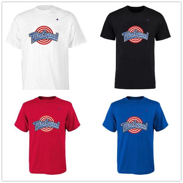 

space jam basketball jersey movie tune squad designer t-shirts men's fashion short sleeves casual shirts hip hop leisure print champion, Black
