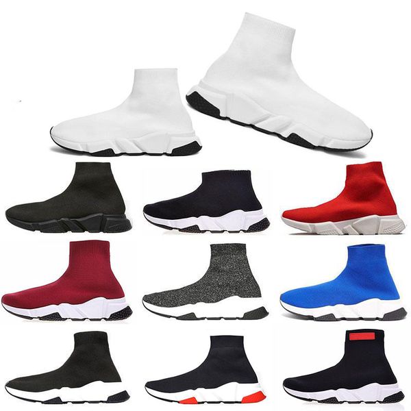 

Top Fashion Sock Shoe designer For men women Speed Trainer fashion Luxury black white blue glitter Flat Brand mens Trainers sneakers 36-45