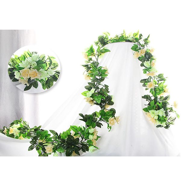 

l party craft home fake art vine artificial flower rattan decorative rose wedding plants office hanging garden