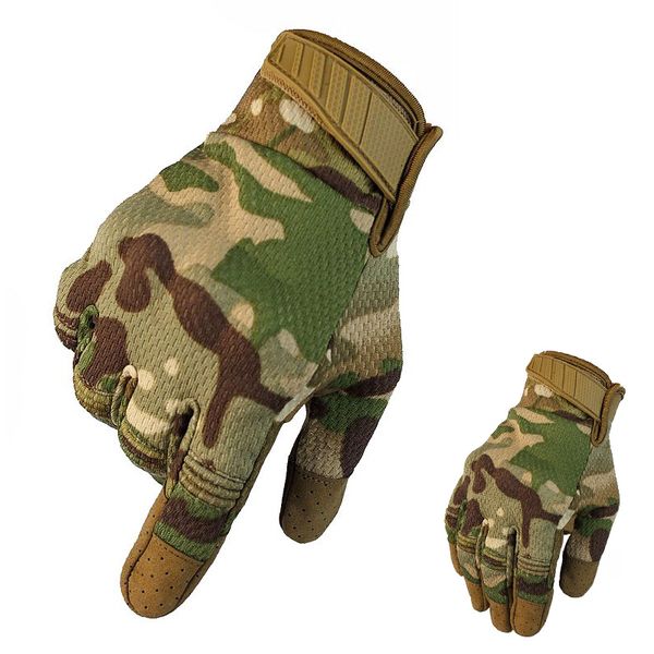 

tactical gloves breathable outdoor sports army full finger combat gloves hunting hiking motocycle cycling, Black